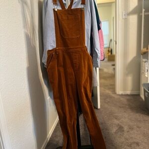 Modcloth Rust Corduroy Overalls with Adjustable Straps